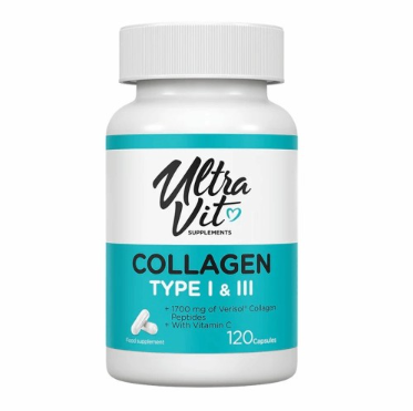 Ultra Vitamin Supplements Collagen 1700 mg Verisol Collagen Peptides + Vitamin C 120 Capsules